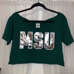 PINK MSU Spartans Crop Top - NWT